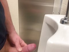 Cumming in the urinal