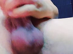 Horny Coolboby  Does a Lot of Precum and Cum on His Belly