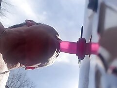 Solo sissy dildo ass to mouth with deepthroat gagging