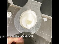 Straight British Builder Piss Public Toilet
