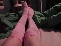 Femboy in Stockings Faps and Has a Little Sissygasm and Cums