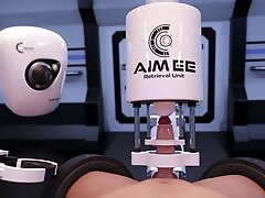 AI Machine milks many cocks for their cum, then has something special for the last one.