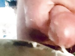 Wet and sloppy slow motion cumshot from Iowa mans dick