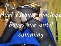 Anal fucking machine bangs me until cumming