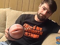 Hung straight thug Mickey Waters uses fleshlight and cums