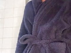 After shower showing his HUGE COCK!