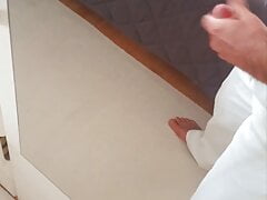 Master Ramon strokes and massages his divine cock in sexy tight white pants