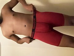 Watch Me Model My New Red Underwear For You !