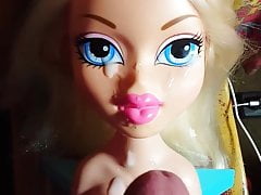 Cum Facial for cute blonde doll
