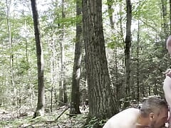 Outdoor Sex in the Woods Pissing and Cum
