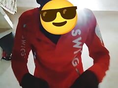 Swiggy Delivery Boy Mustravetion in shower water indxdesi