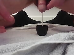 Slow Edging of Soft Uncut Cock with Leaking Cum and Swallow