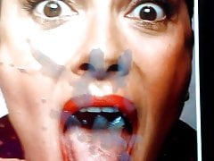 Salma Hayek - Cum Tribute(emptying on her mouth and tongue)