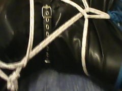 Hogsacked rubberslave is under his Master's boots - I