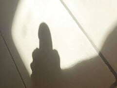 Teens shadow of masturbating in the shower  big dick