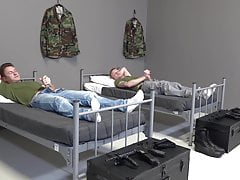 ActiveDuty - Military Boys Up Late Jerking & Fucking