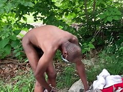 Homeless stripping naked outside 1st time