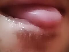Oral massage for first time in industrial Latino