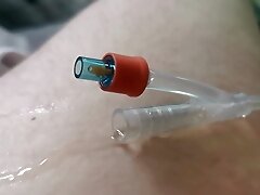 Playing with my catheter and cock 4