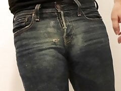 piss in tight faded jeans