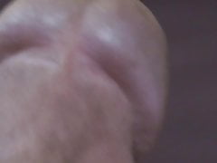 Macro close up of my cock squirting