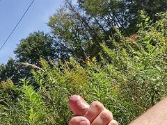 Jerking off the cock in the sun