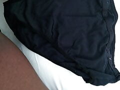 Jerking Off And Cum Closeup In Stepdaughter Black  Panty