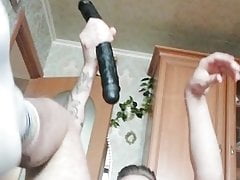Playing with my double dildo 5