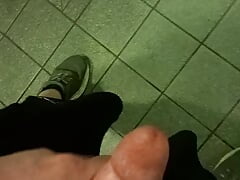 Wank in public WC station