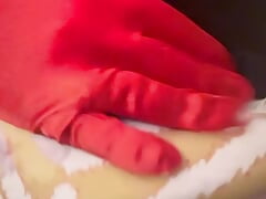 Panty try on with cock bulge