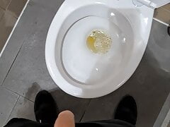 Man Pissing in Public Toilets POV 4K