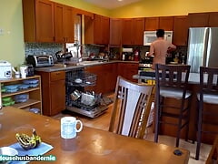 Husband Baking Deserts in the Kitchen Butt Ass Naked