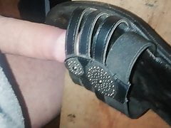 Finally cumming on mom's shoes sandals mules cum shoefuck