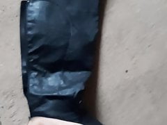 Cum on girlfriends black knee boots