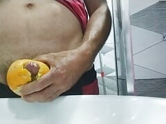 Masturbation with an orange, it's very tasty and juicy, try it