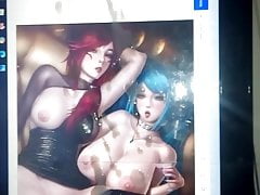 Xayah And Sona SoP - Cum Tribute On Their Sexy Bodies
