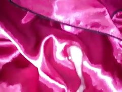Hot Pink Satin Pajamas With Black Piping