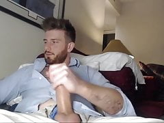 Straight man strokes his humongous hard cock on webcam