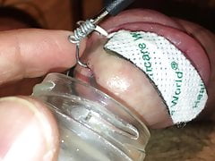 Extracting semen from heavily electro tortured cock