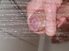Close-Up Handjob with Cumshot in the Shower Slow Motion Cum