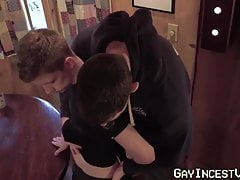 Teen is raw drilled by his daddy after playing with his cock
