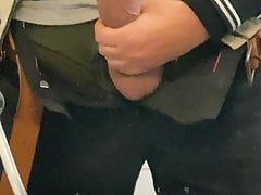 Horny fat cock at work