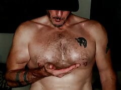 Muscle Daddy Stroking Cock