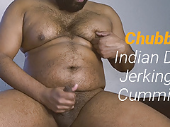 Chubby Indian Bear Jerking & Cumming
