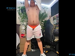 Mixed Asian Jock Sagging and Stroking His Cock Until He Cums