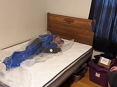 Dec 4 2022 - Vacuum sealed with my PVC Overalls in slvrbrboy1s blue PVC coveralls