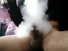 My cock hard while I smoke