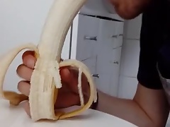 Young emo deepthroats banana