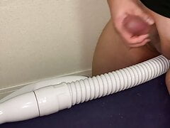 Fat Guy With A Small Penis Cumming On A Vacuum Cleaner Hose