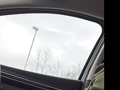Cumming inside de car at rest place